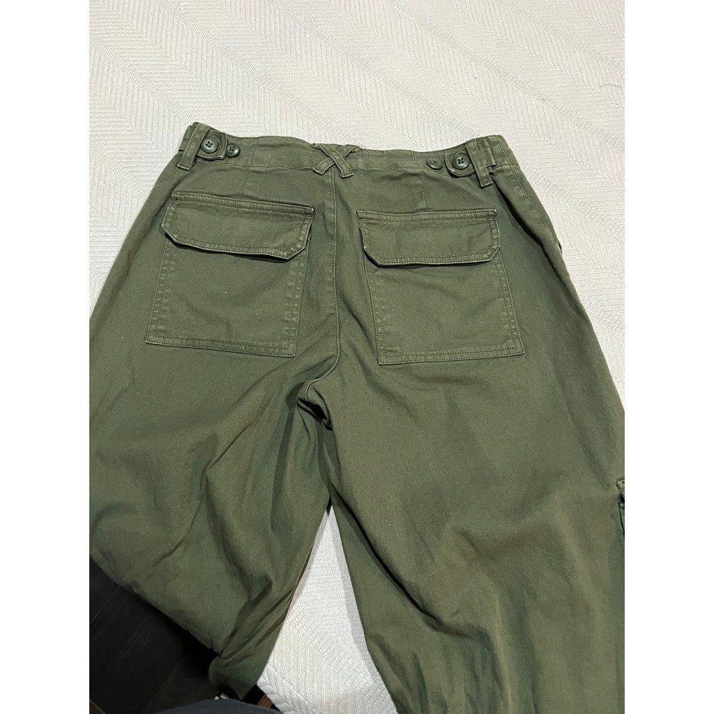 Universal Thread Womens 2 Cargo Pants Olive Green Mid Rise Baggy Wide Leg 90s - Picture 4 of 6
